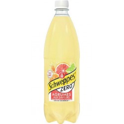 Schweppes Boisson gazeuse aux saveurs 4 agrumes sans sucres 1L