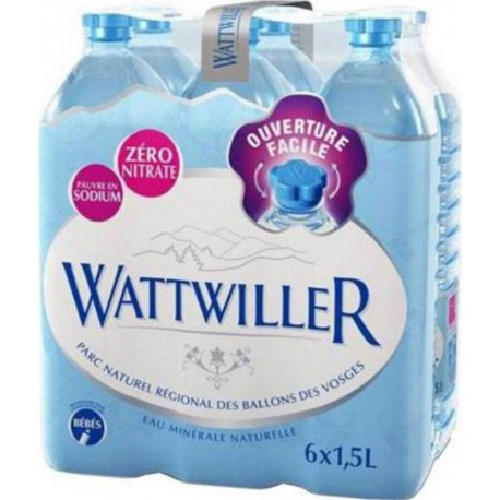 Wattwiller Eau minérale zero nitrate 1,5L (pack de 6)