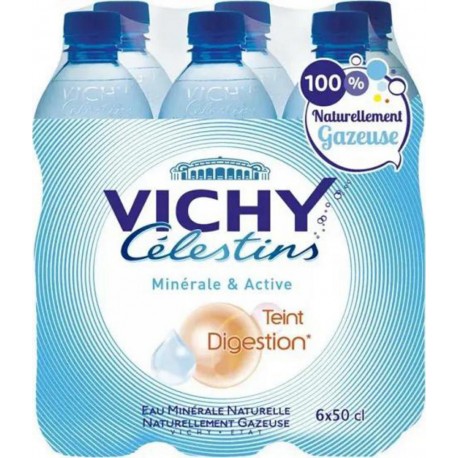 Vichy Célestins Eau minérale naturelle gazeuse 50cl (pack de 6)