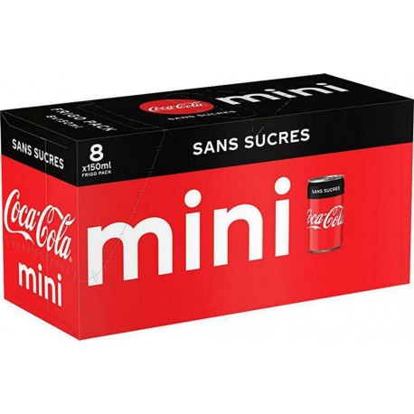 Coca-Cola Soda à base de cola sans sucres 15cl (pack de 8)