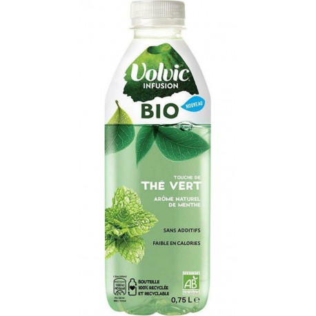 Volvic Boisson infusée au thé vert menthe bio 75 cl
