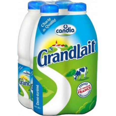 Candia GrandLait demi-écrémé 1,5L (pack de 4)
