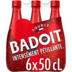 Eau gazeuse Badoit rouge Fortement pétillante 50cl (pack de 6)