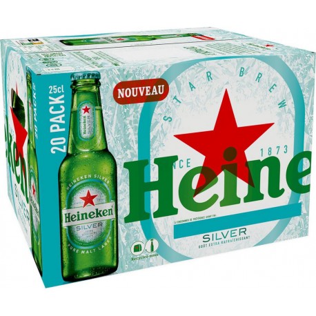 Bière blonde Heineken Silver 20x25cl (pack de 20)
