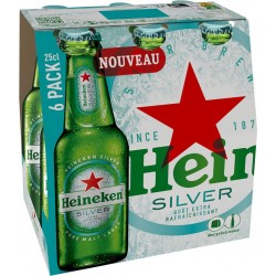 Bière blonde Heineken Silver 6x25cl (pack de 6)