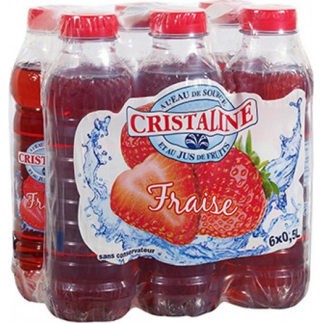 Boisson Cristaline aromatisée Fraise 50cl (pack de 6)
