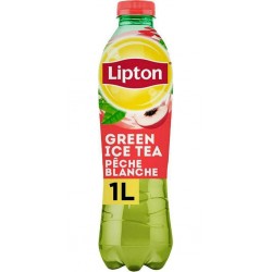 Lipton Ice Tea Thé vert saveur Pêche Blanche 1L (lot de 12)