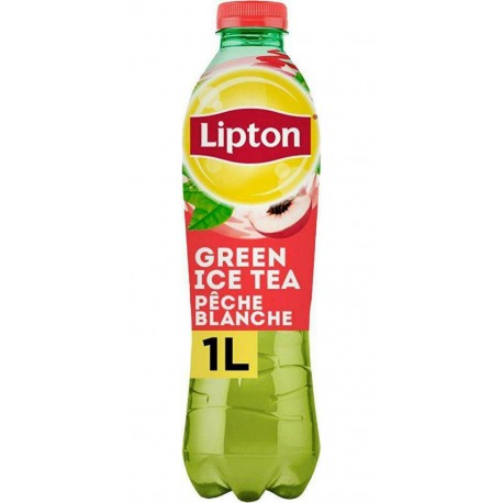 Lipton Ice Tea Thé vert saveur Pêche Blanche 1L (lot de 15)