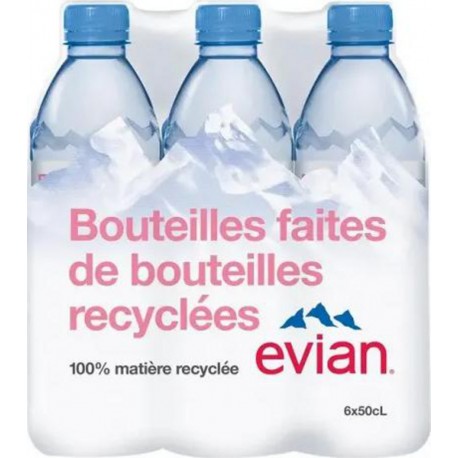 EVIAN Eau minérale naturelle 50cl (pack de 6)