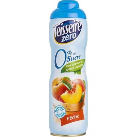 Teisseire Zéro Sucre Sirop Pêche 60cl (lot de 5 bouteilles)