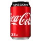 Coca-Cola sans sucres 33cl (lot de 4 packs de 6 soit 24 canettes)