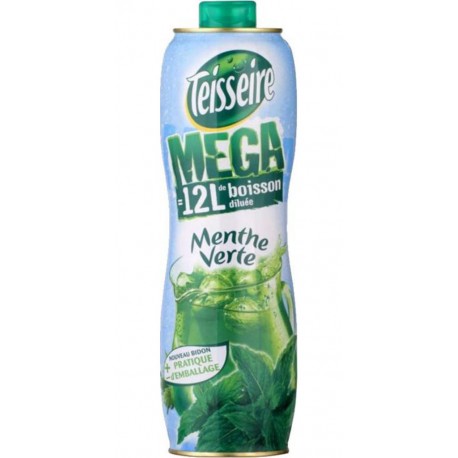 Teisseire Mega Sirop Menthe 1,5L (lot de 4 bouteilles)