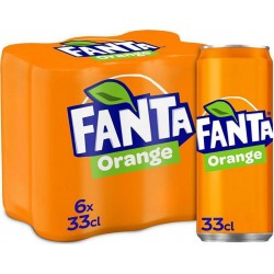 FANTA Boisson gazeuse à l'Orange 33cl (pack de 6)