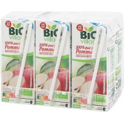 Pur jus de pomme Bio Village Briquettes 20cl (pack de 6)
