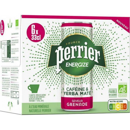 Energize Perrier Eau aromatisée gazeuse grenade 33cl (pack de 6)