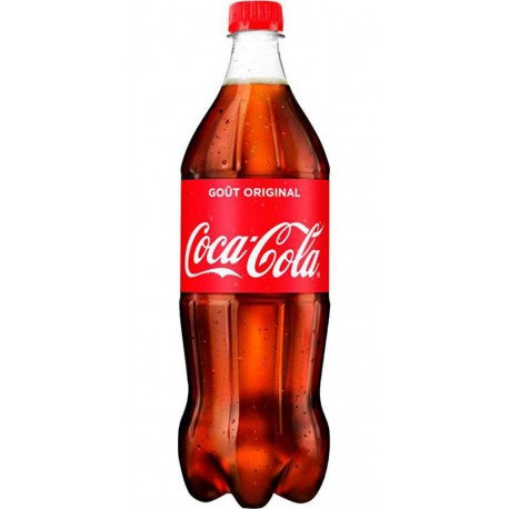 Coca-Cola Soda à base de cola goût original PET 1L (lot de 2 bouteilles)
