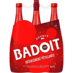 Badoit Eau minérale gazeuse ROUGE 1L (pack de 6)