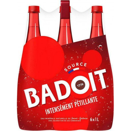 Badoit Eau minérale gazeuse ROUGE 1L (pack de 6)