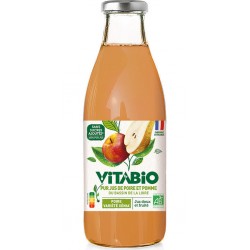 VITABIO Jus de poire xénia et pomme ariane pur bio 75cl