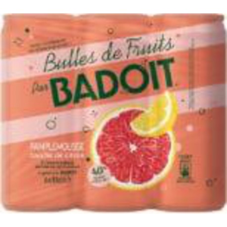 BADOIT Eau Gazeuse Aromatisée Pamplemousse Citron 6x33cL (pack de 6)