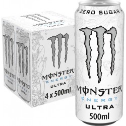 MONSTER Boisson Énergisante Sans Sucres Ultra 4x50cL (pack de 4)