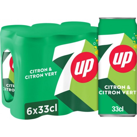 7UP Soda au Citron et Citron Vert 33cl (pack de 6)