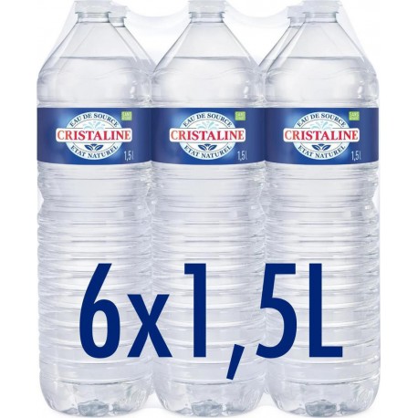 Eau source Cristaline 1,5L (pack de 6)
